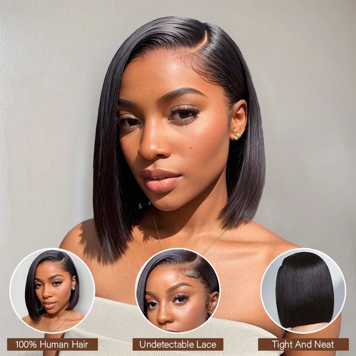 Straight Bob Peruvian 13x4 Lace Front Wig: Ready2Wear - Glueless